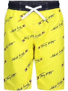 Tommy Hilfiger Kids Tommy Logo Script Swim Trunks (Big Kids) XL (20)